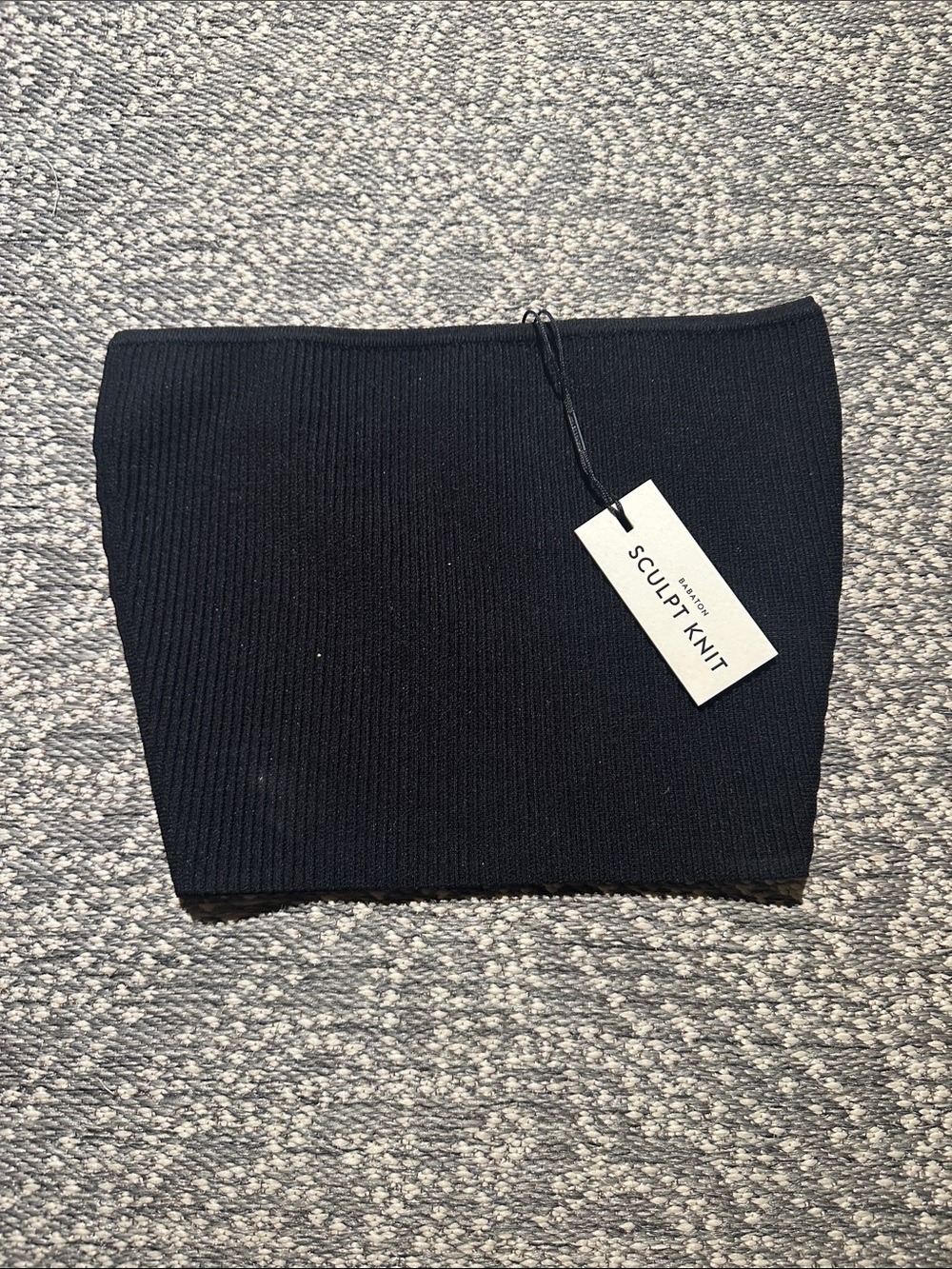 Aritzia Black Sculpt Knit cropped tube top